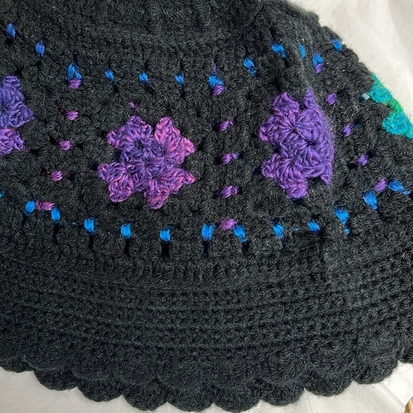 Anna Sui X Free People Black and Blue Crochet Bucket Hat main image 4